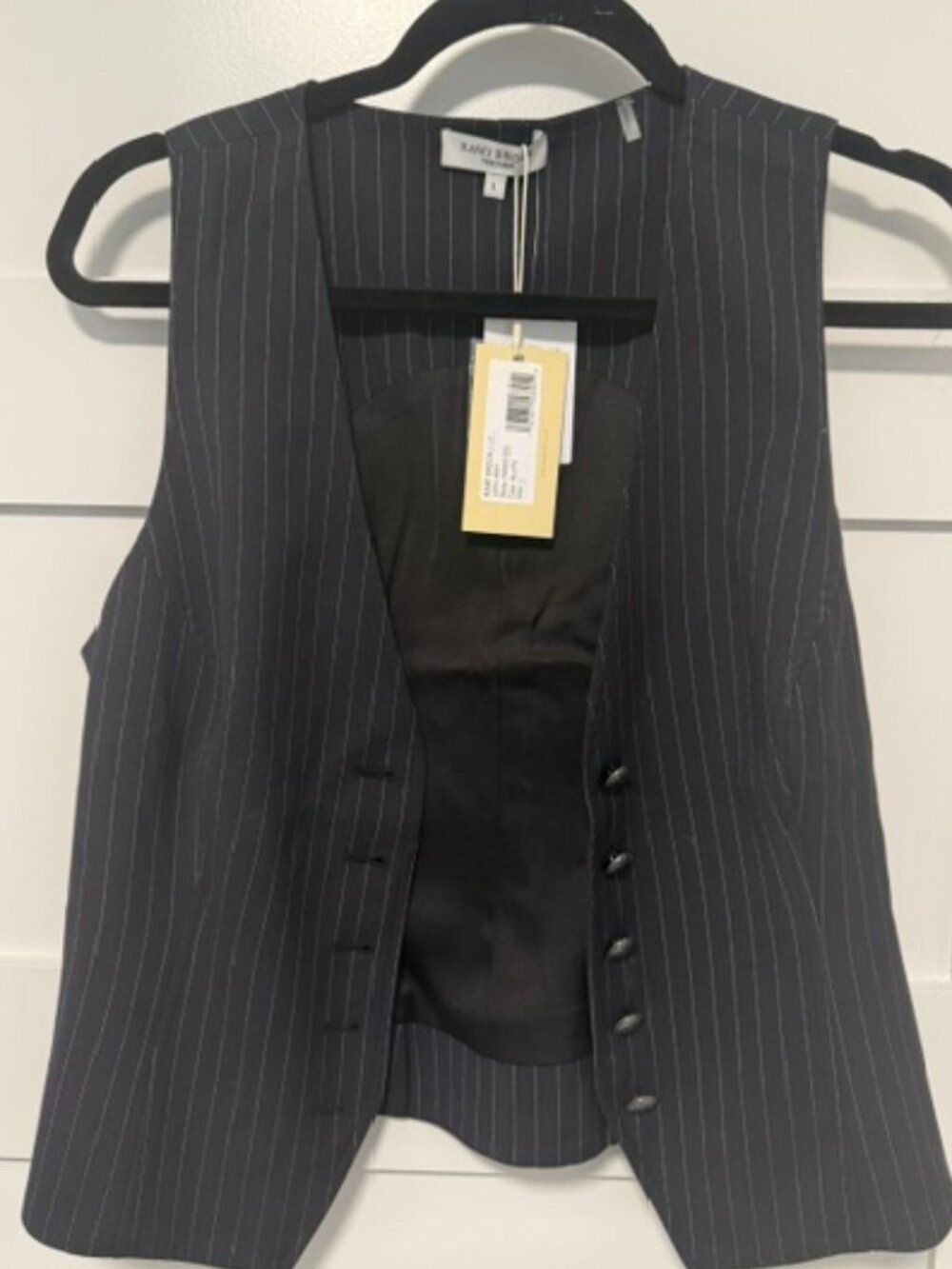 Ramy Brook Gray Pinstripe Vest - Sz L, NWT